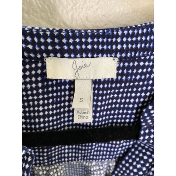 Joie Blue Long Sleeve Womans Blouse Small‎ Rayon Top - Picture 3 of 5